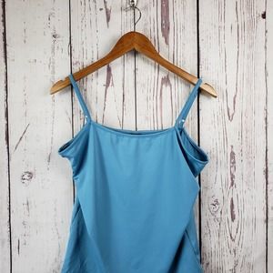 Ashley Stuart Cami Tank Top Womens Size 14/16 Spaghetti Straps Stretch Blue